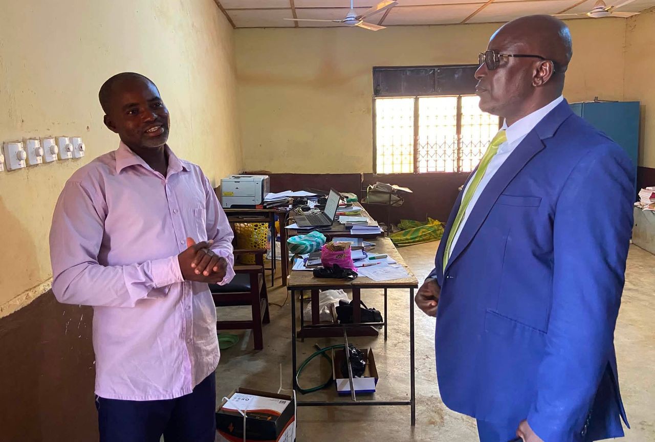 DCE on an inspection tour of schools in the district